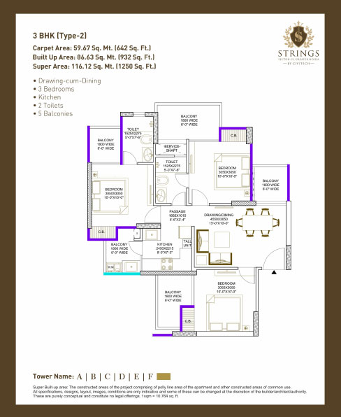 civitech strings floor plan 1145-sqft
